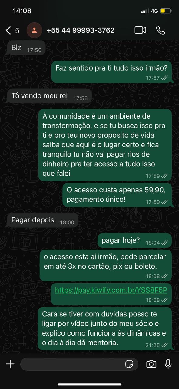 Feedback de aluno da Comunidade 1%