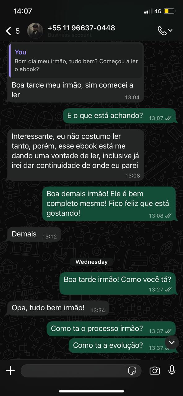 Depoimento de participante da Comunidade 1%